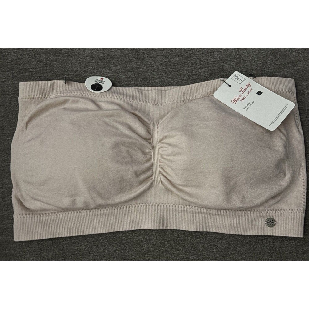 NWT Lucky Brand Bralette Seamless Bandeau Comfort Nude Size L